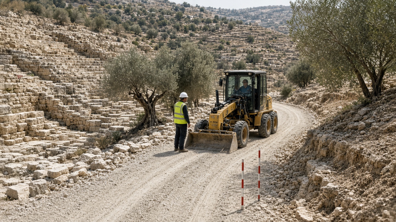 Grading watch on a City of David visitor path