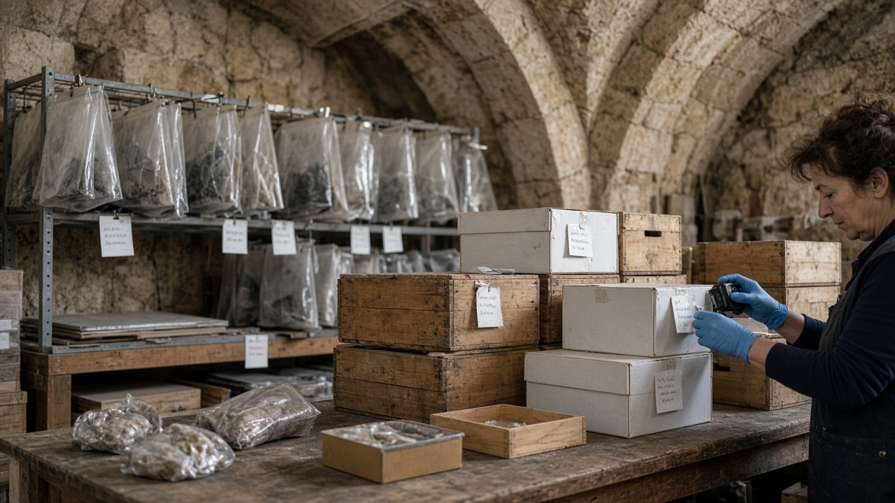 Cistern lots packed in a Jerusalem store